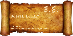 Bolfik Edgár névjegykártya